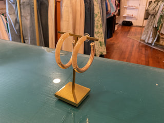 Natural Acrylic and Gold 2.25" Hoop Earring