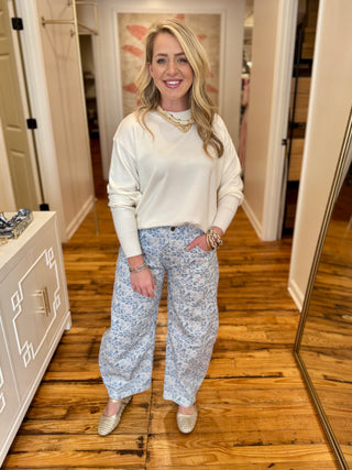 Drop Shoulder Crewneck Sweater