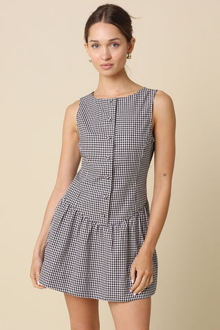 Sienna Gingham Button Front Dress