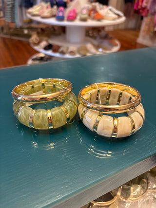 Double Row Mable + Metal Station Bracelet