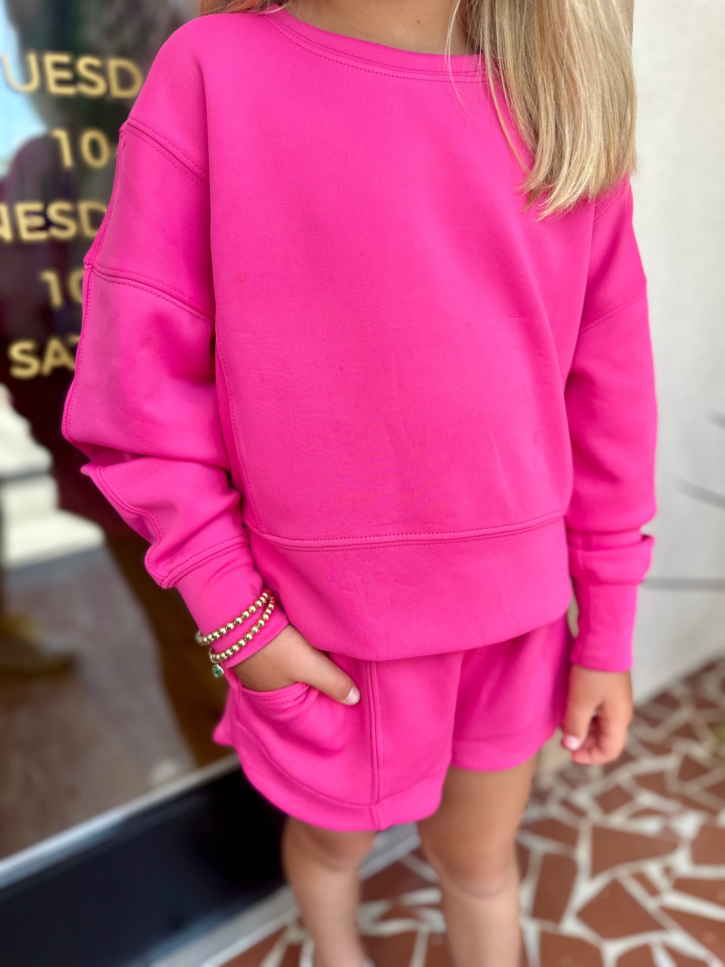 Scuba Pullover & Short Set-Girls