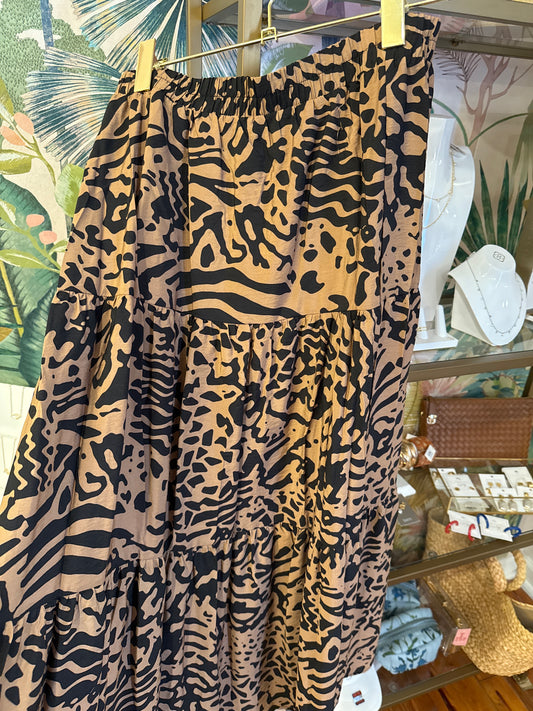 Animal Print Maxi Skirt
