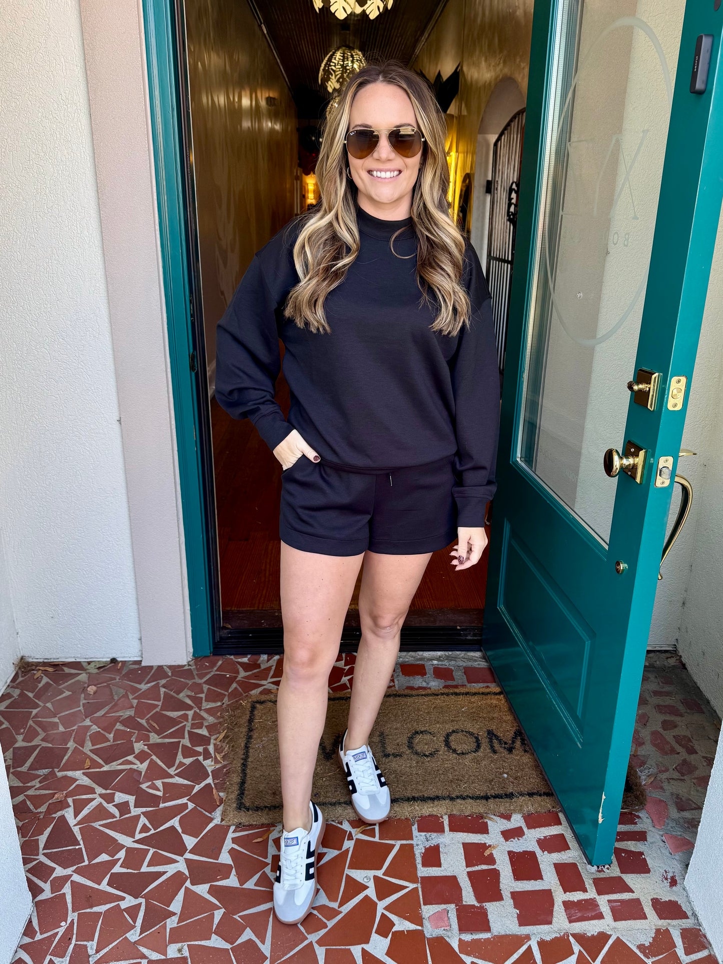 Scuba Long Sleeve Pullover Shorts Set-Saturday Steal