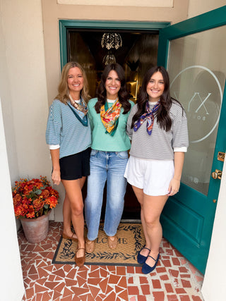 Striped Rib Banded Top-Saturday Steal
