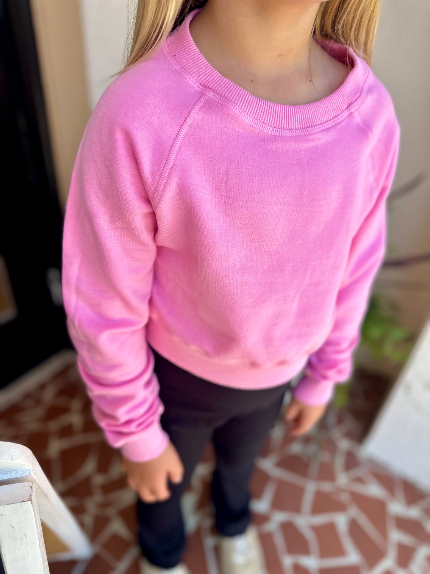 Girls Cropped Long Sleeve Sweatshirt