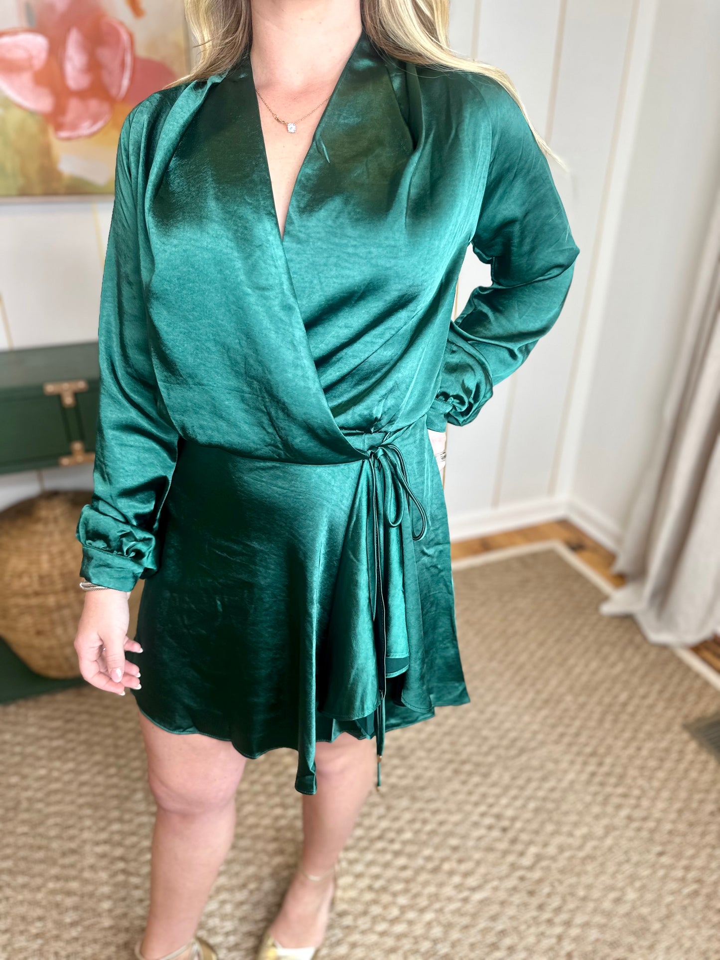 Emerald Wrap Dress