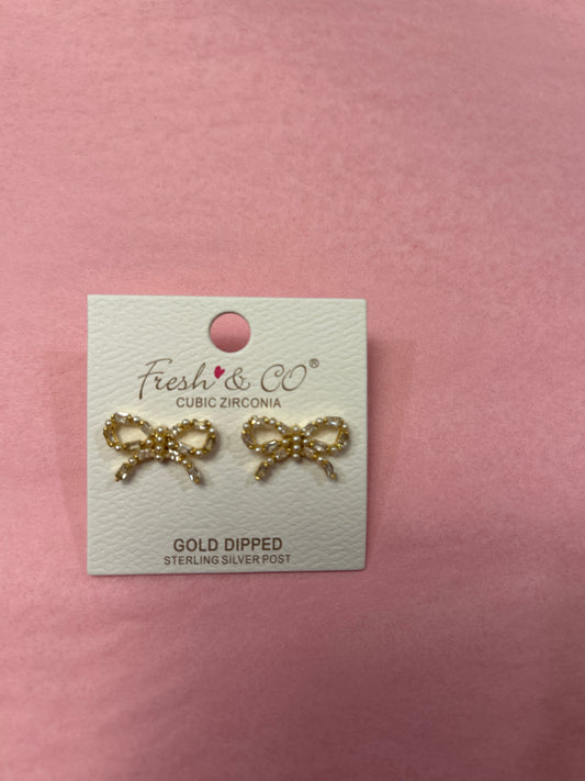 Adele Gold Bow Stud