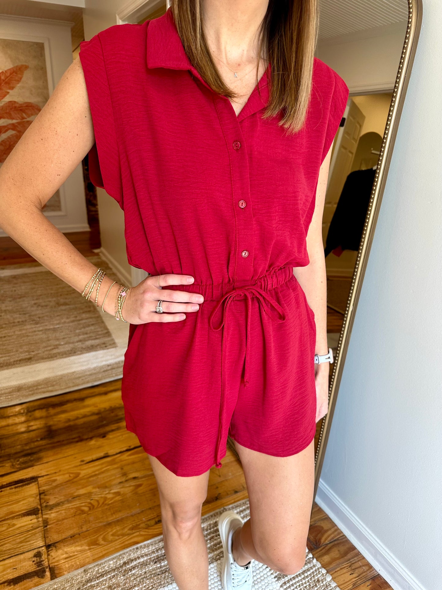 Sleeveless Collared Romper