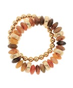 Neutral 2 Row Beaded Bracelet