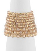 Amber & Gold Beaded Bracelet Stack