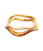 2 Row Wavy Tortoise & Metal Bangle Bracelet