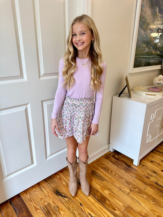 Girls Lavender Long Sleeve Top