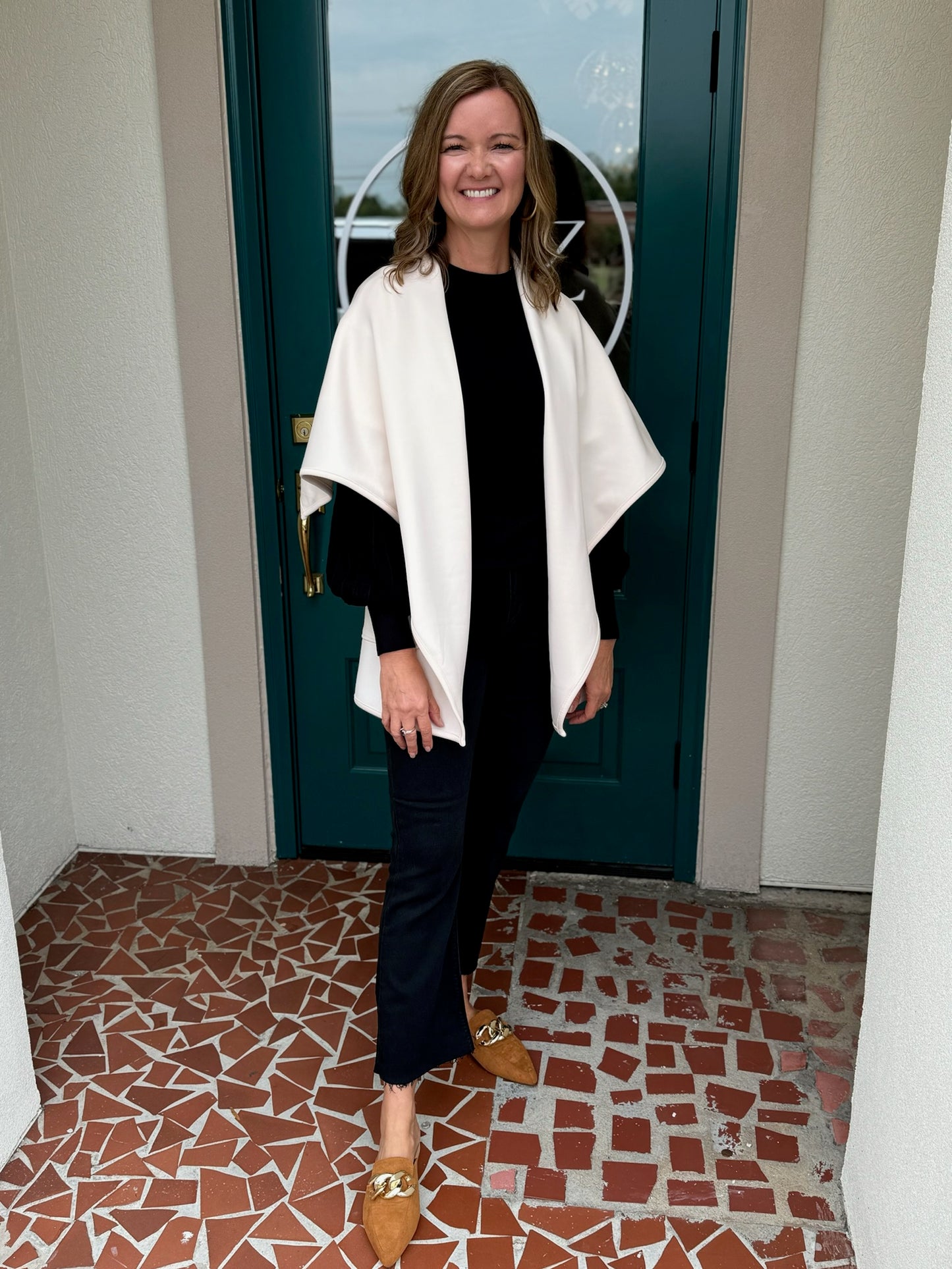 Cream Modal Cardigan Poncho