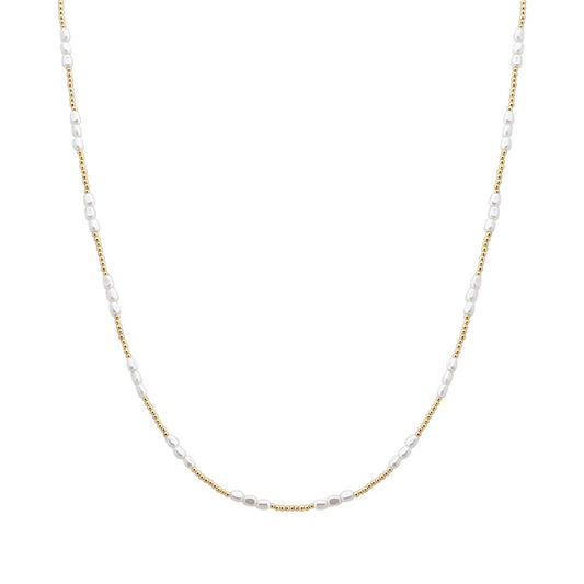 Gold & Pearl Beaded Necklace