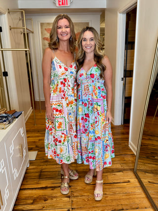 Fruit Print Midi Dress