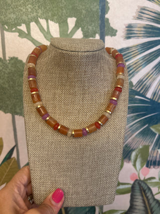 Peach Sloane Beaded Necklace
