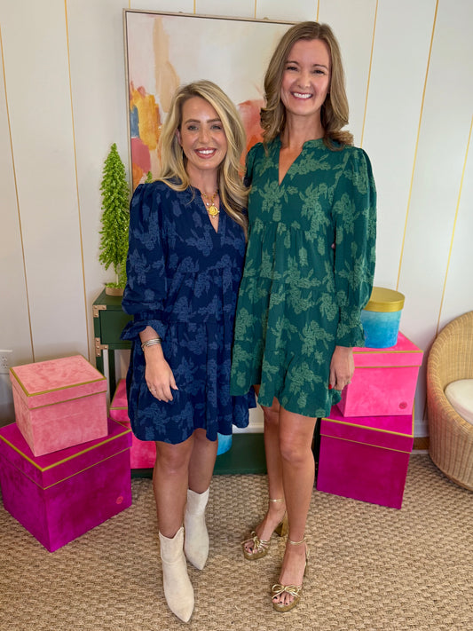 Jacquard Tiered Babydoll Dress