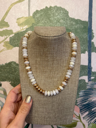 Cream & Gold Beaded Necklace
