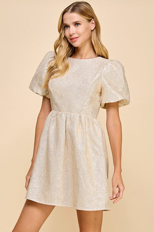 PREORDER Metallic Bow Back Dress