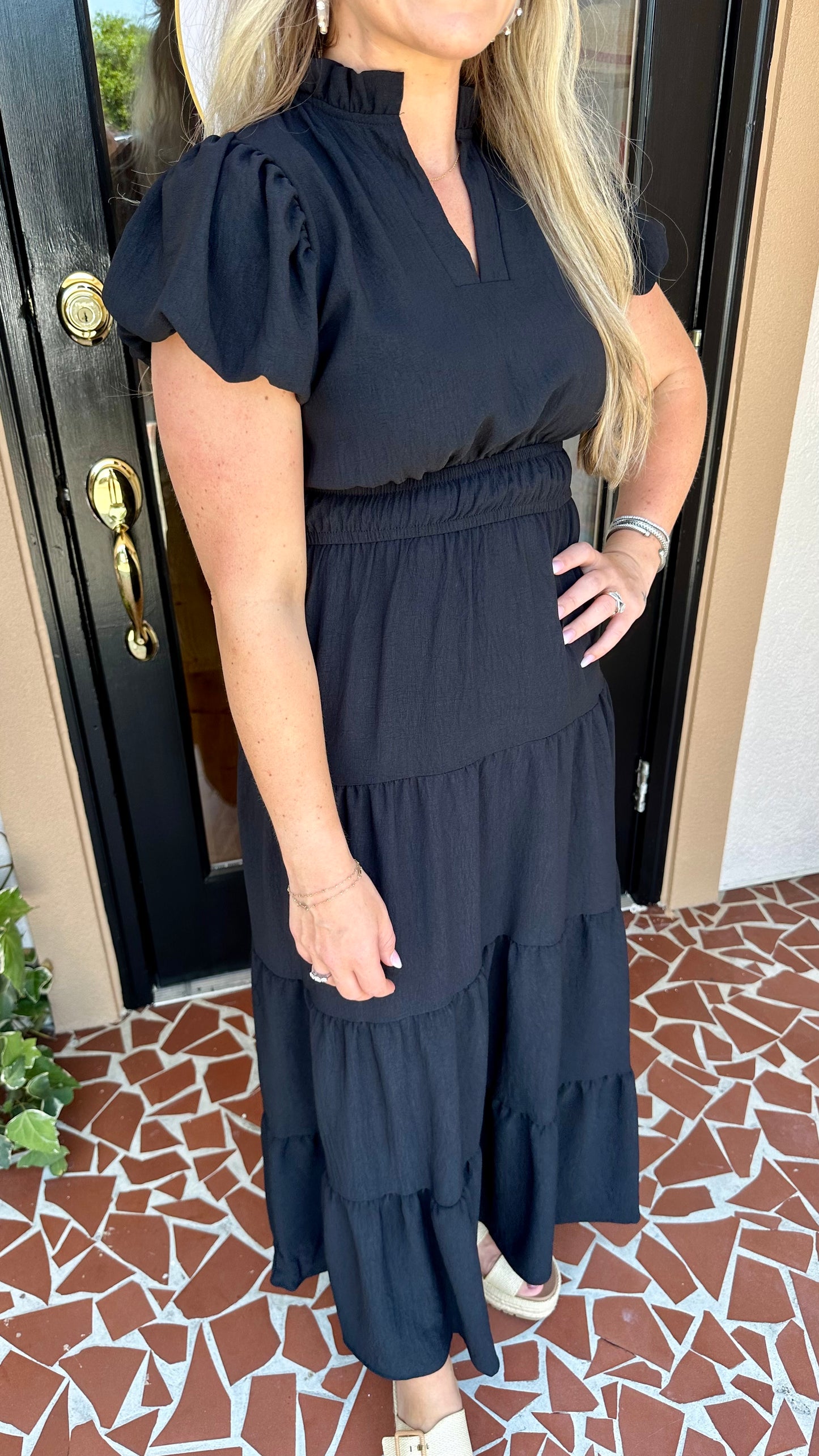 Black Tiered Maxi Dress