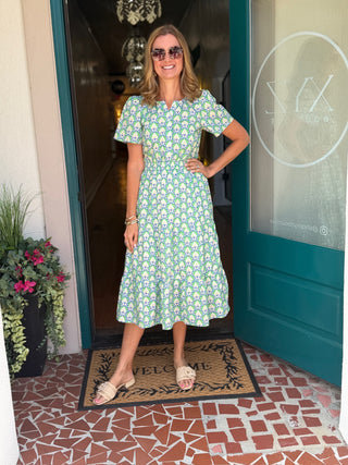 Hellenic Petals Maxi Dress