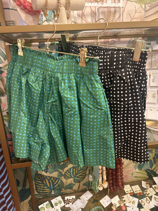 Elastic Waist Dot Pattern Shorts