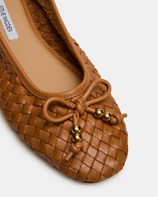 Divy Cognac Leather Flat