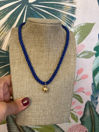 Cord Baseball Pendant Necklace