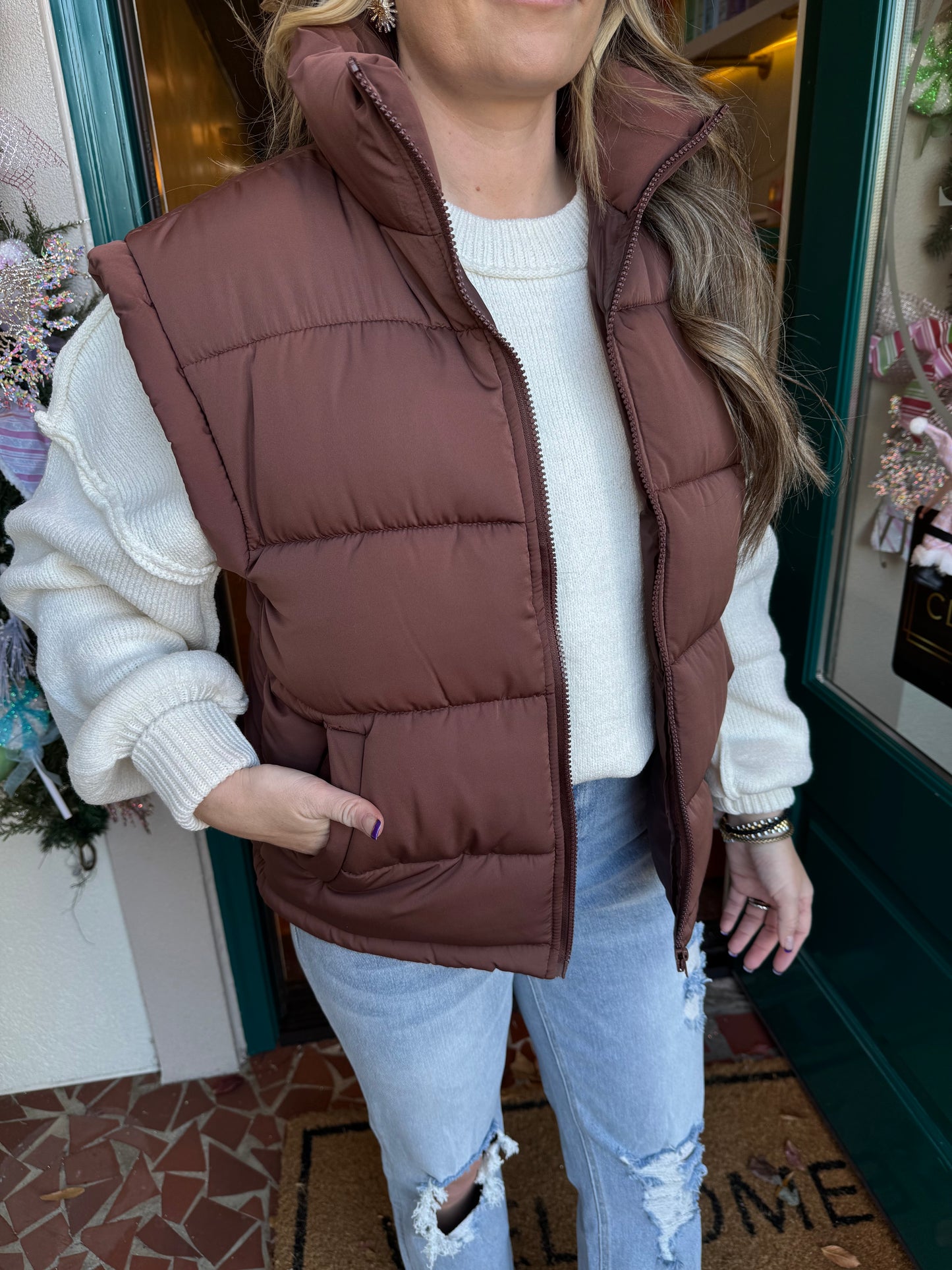 High Neck Casual Comfy Puffer Vest