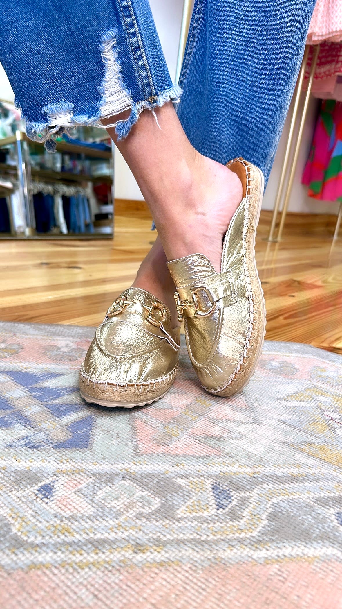 Gold Anri Espadrille Mule