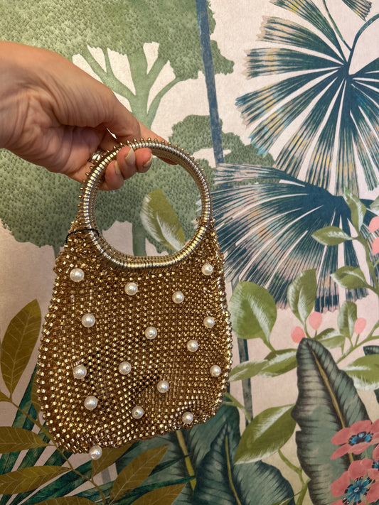Gold Pearl Detail Bag