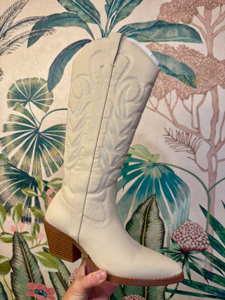 Cream Dixie Platino Western Boot