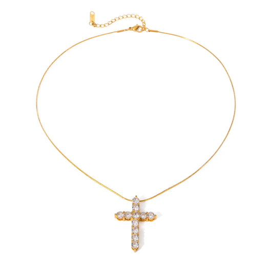 Lucia Cross Necklace-Kristalize Jewelry