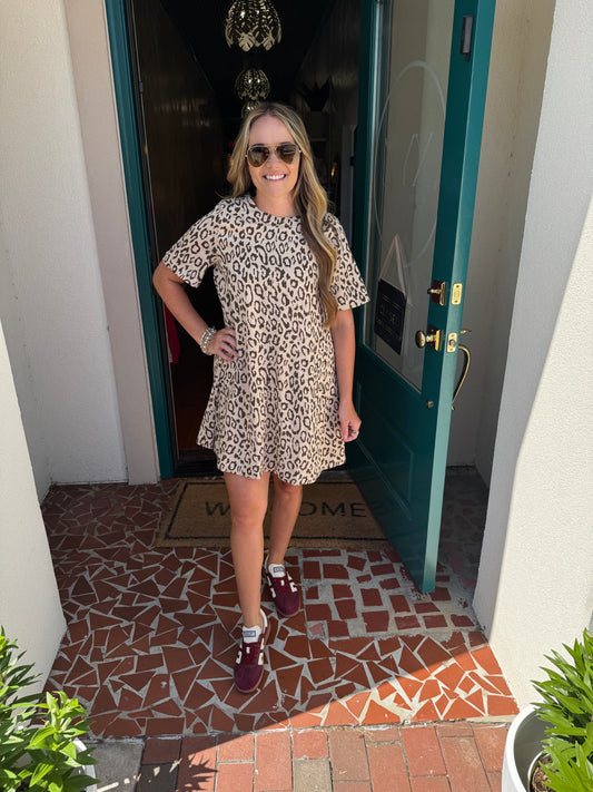 Leopard Printed Comfy Dress