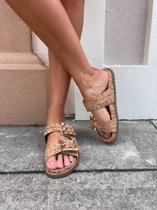 Cork Bamboo Buckle Sandal