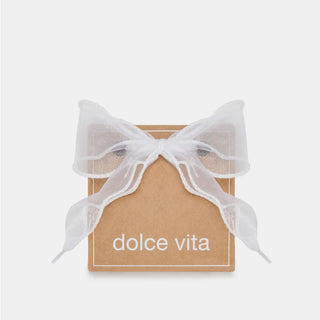 Curly Organza White Shoelaces - Dolce Vita