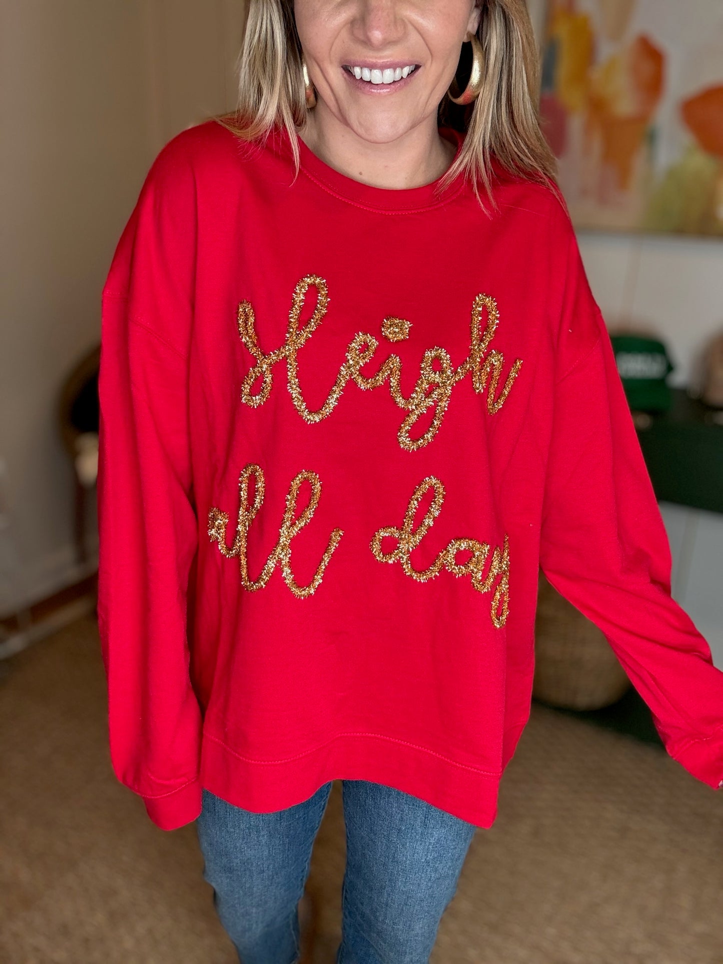 Sleigh All Day Sparkle Sweatshirt