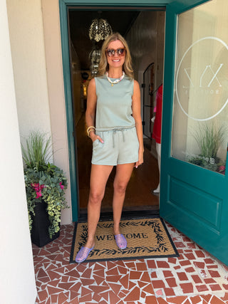 REORDER 6/25 Sleeveless Modal Short Set-Saturday Steal
