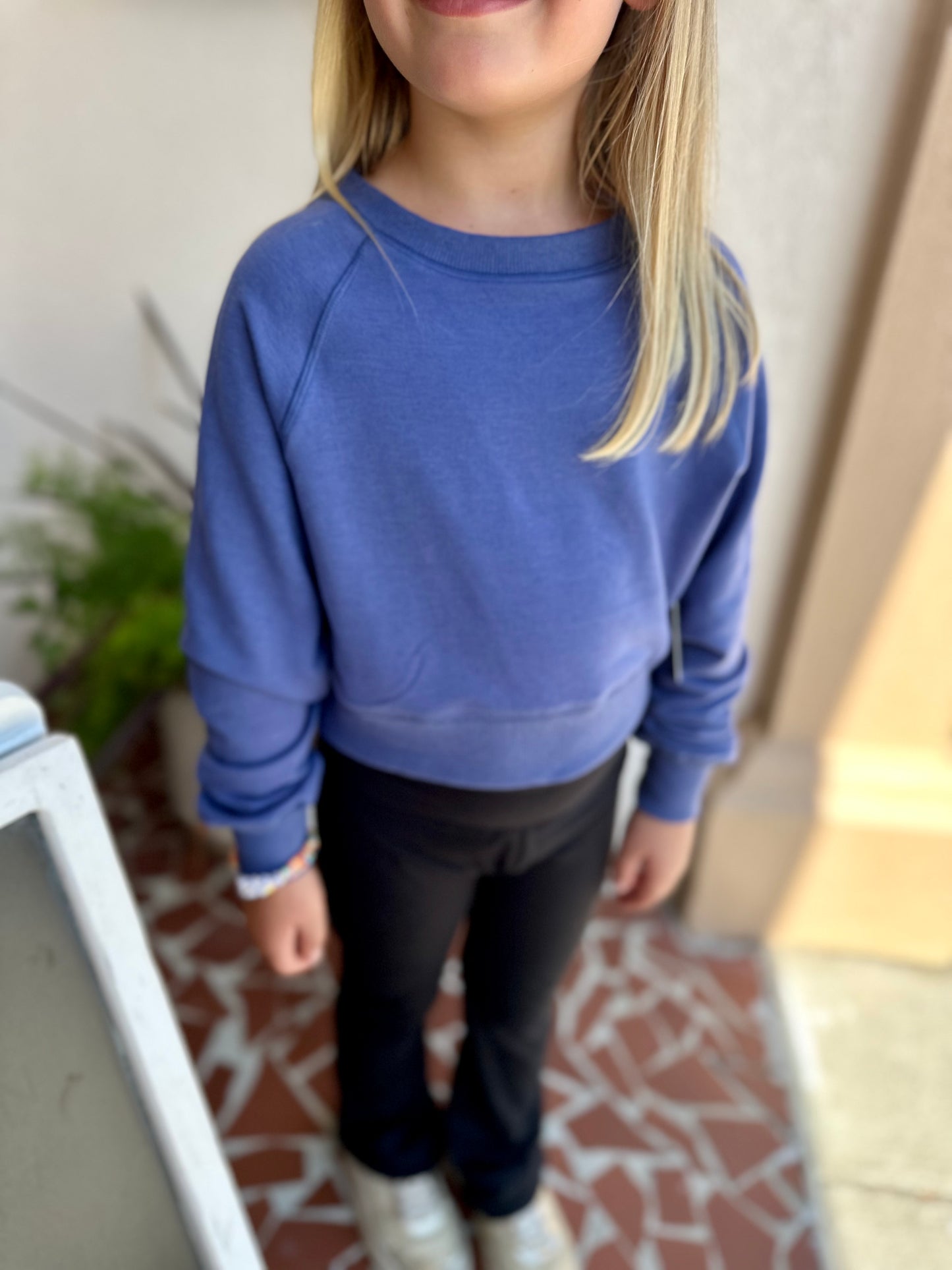 Girls Cropped Long Sleeve Sweatshirt