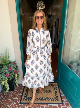Rennie Floral Long Sleeve Midi Dress