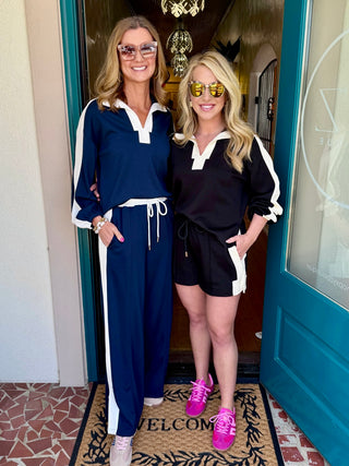 Navy Modal Stripe Set