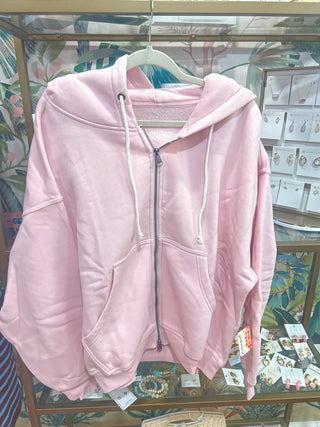 Pinky Fuchsia Final Call Zip-Up Hoodie-Free People Movement