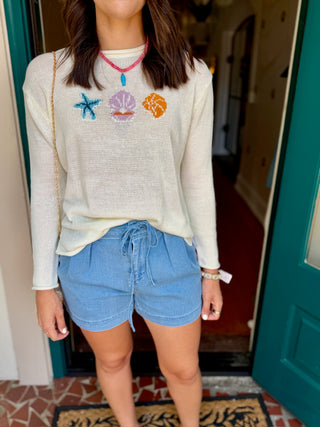 Round Neck Sealife Sweater