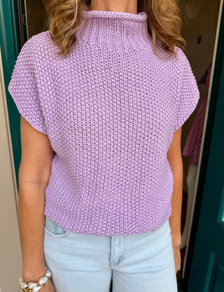 Drop Shoulder Mock Neck Sweater