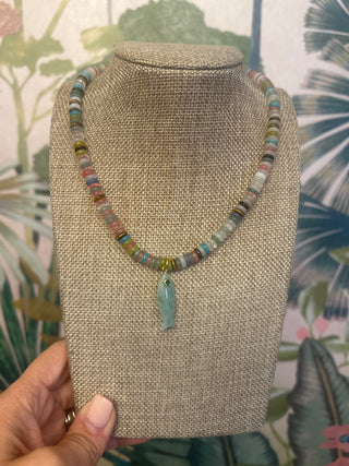 Alissa Multicolored Beaded Fish Necklace