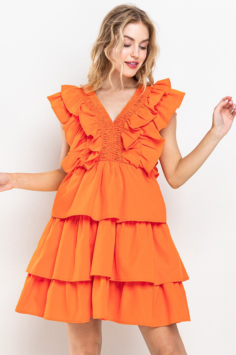 Orange Ruffle Dress