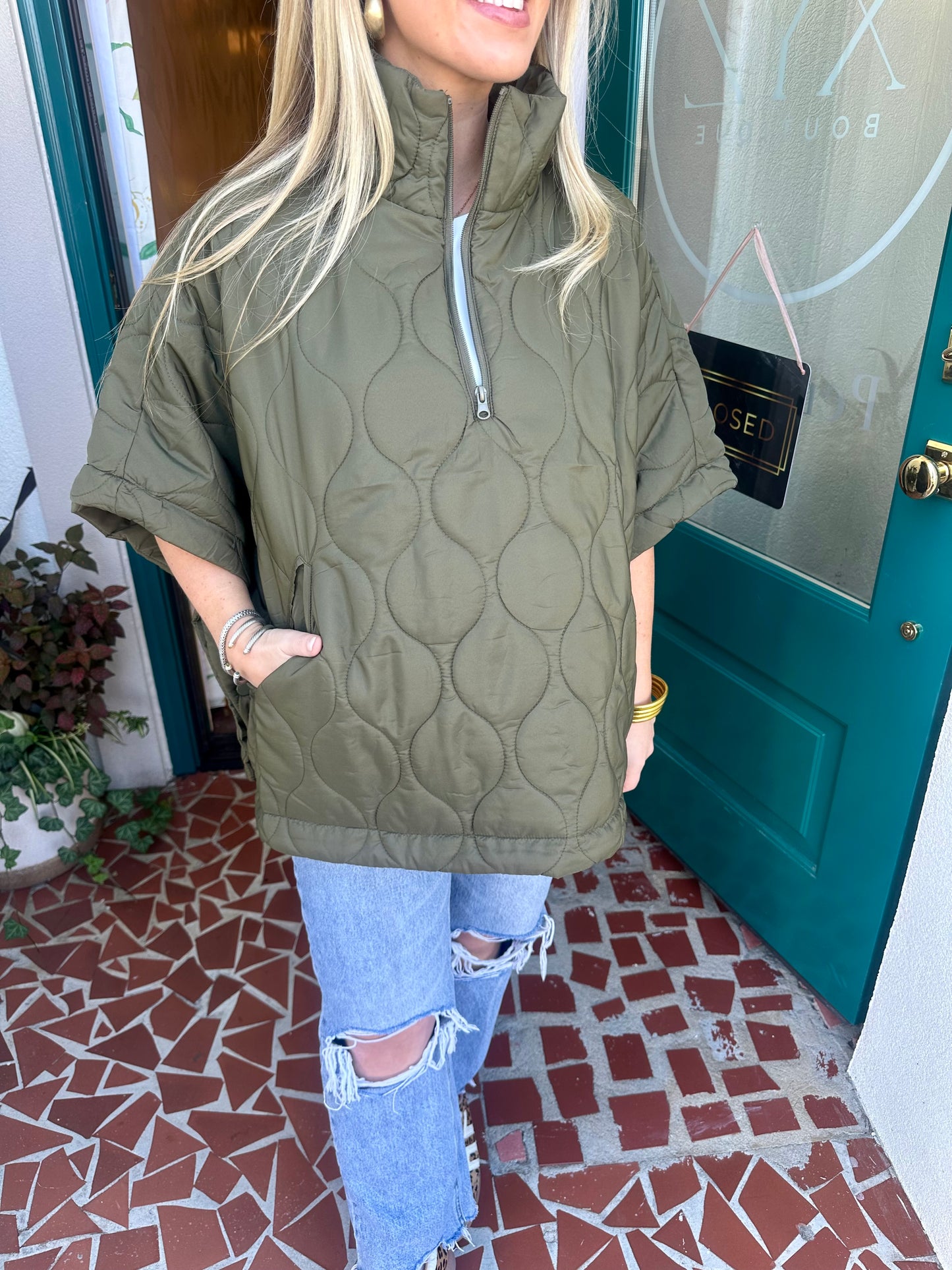 Quilted Poncho Vest