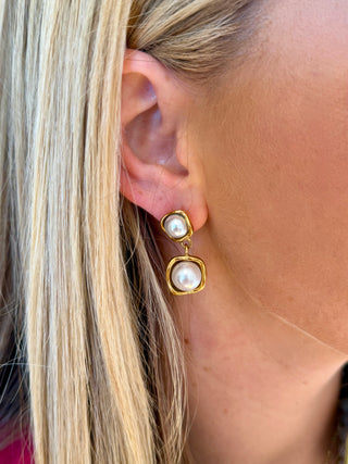 Double Pearl Earrings