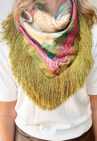 Crane Fringe Scarf