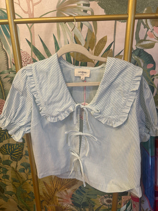 Striped Peter Pan Collar Top